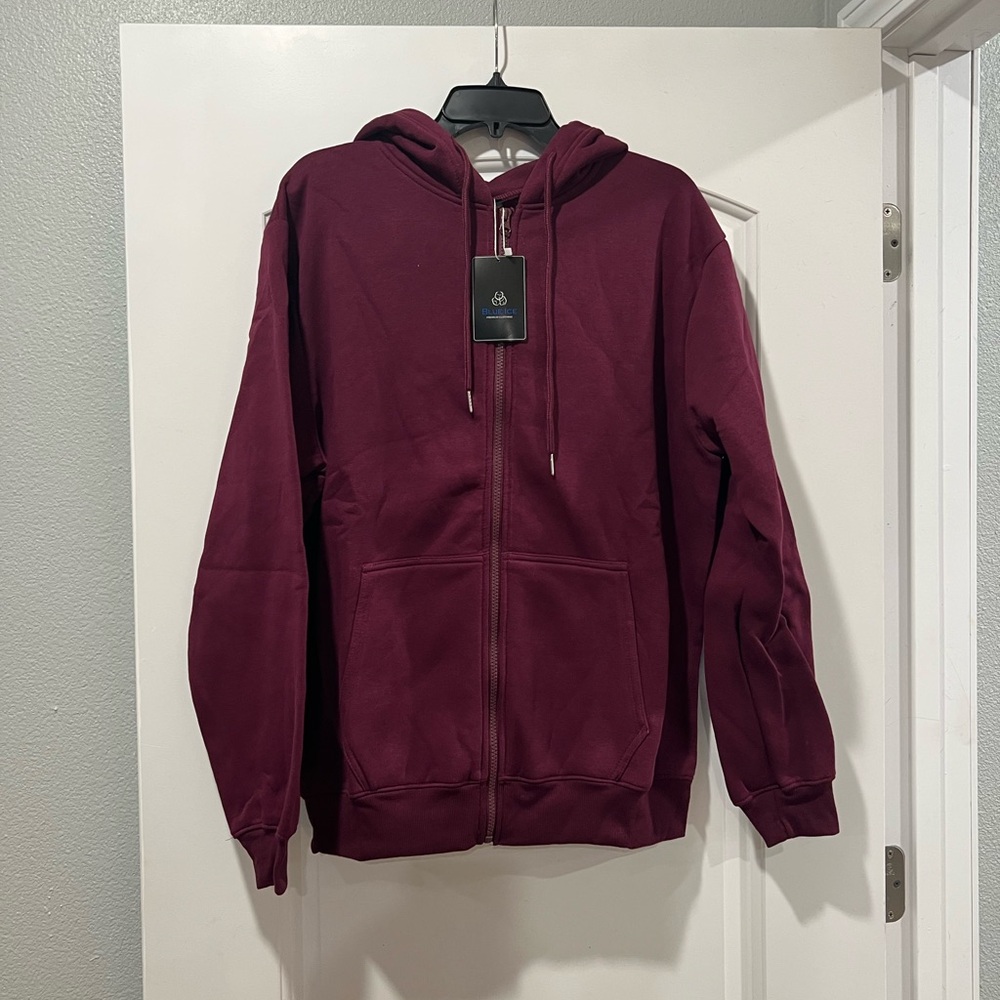 Women's Burgundy Zip-Up Jacket